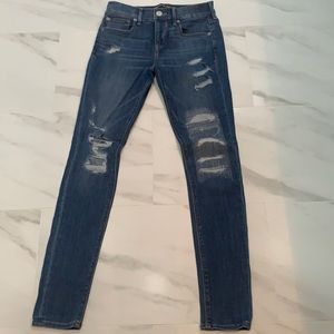 Express ripped skinny jeans.